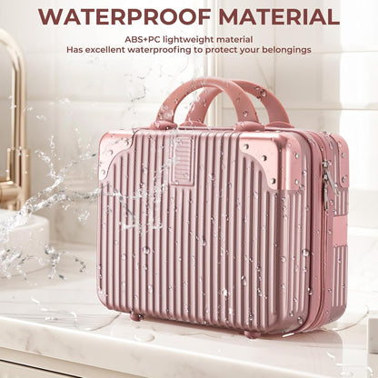 14in Portable Makeup Travel Case Hand Luggage with Elastic Band