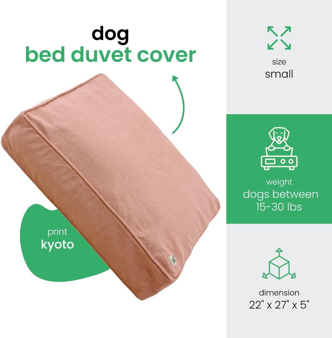 Pink Dog Bed Cover, Non-Toxic & 100% Cotton, 22"x27"x5"