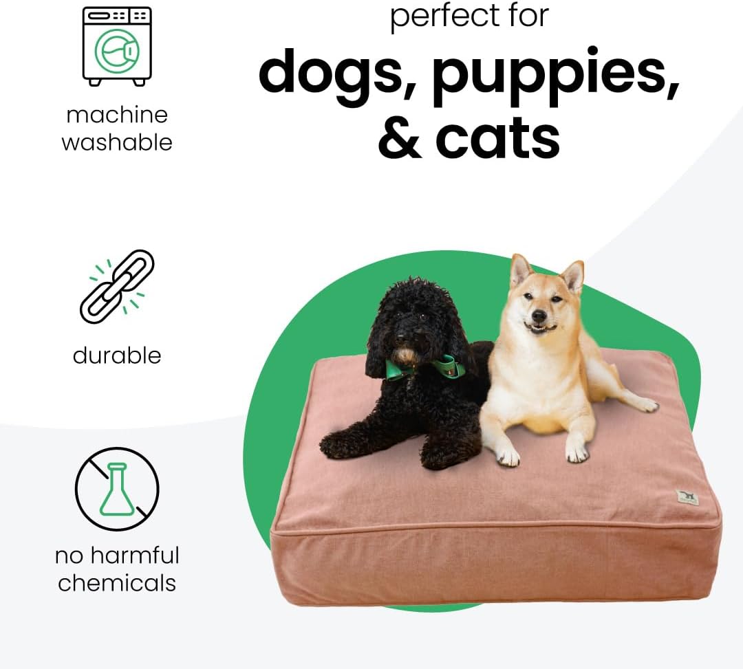 Pink Dog Bed Cover, Non-Toxic & 100% Cotton, 22"x27"x5"