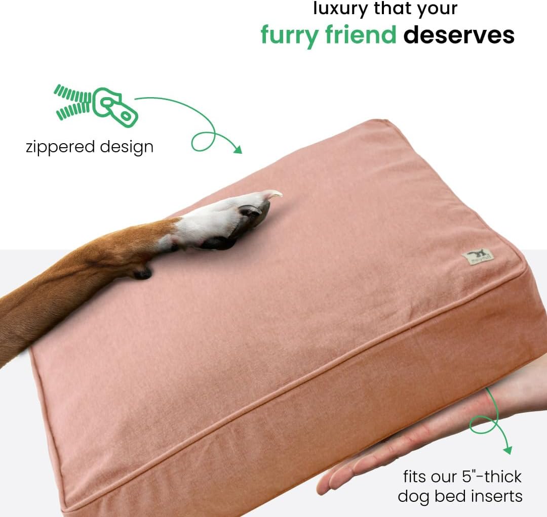 Pink Dog Bed Cover, Non-Toxic & 100% Cotton, 22"x27"x5"