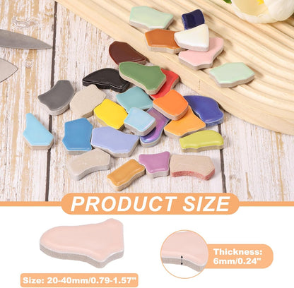 500g/1.1LB Irregular Ceramics Mosaic Tiles, 0.79"-1.57" Mosaic Stained Tile Broken Porcelain Pieces Stones Bulk for DIY Craft Making Vases Home Decoration, Purple Pink
