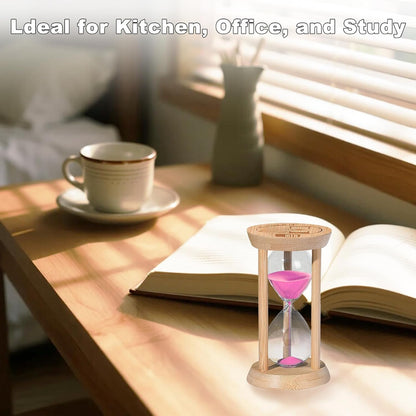 Wooden Sand Timers 2 Minute Hourglass,Bamboo Mini Pink Sand Clock for Decor, Small Reloj De Arena for Kitchen, Office, Toothbrush, Classroom