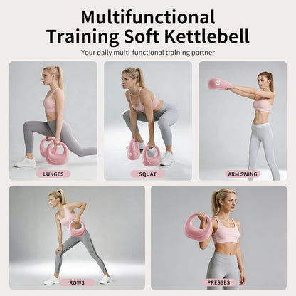 Soft Kettlebell, Kettlebells Anti-Slip Grip with Cushioned Impact-Resistant Base, Strength Training Kettlebells Sets for Home Workouts, Kettlebell for Women/Men/Beginners (6LB/10LB/15LB)