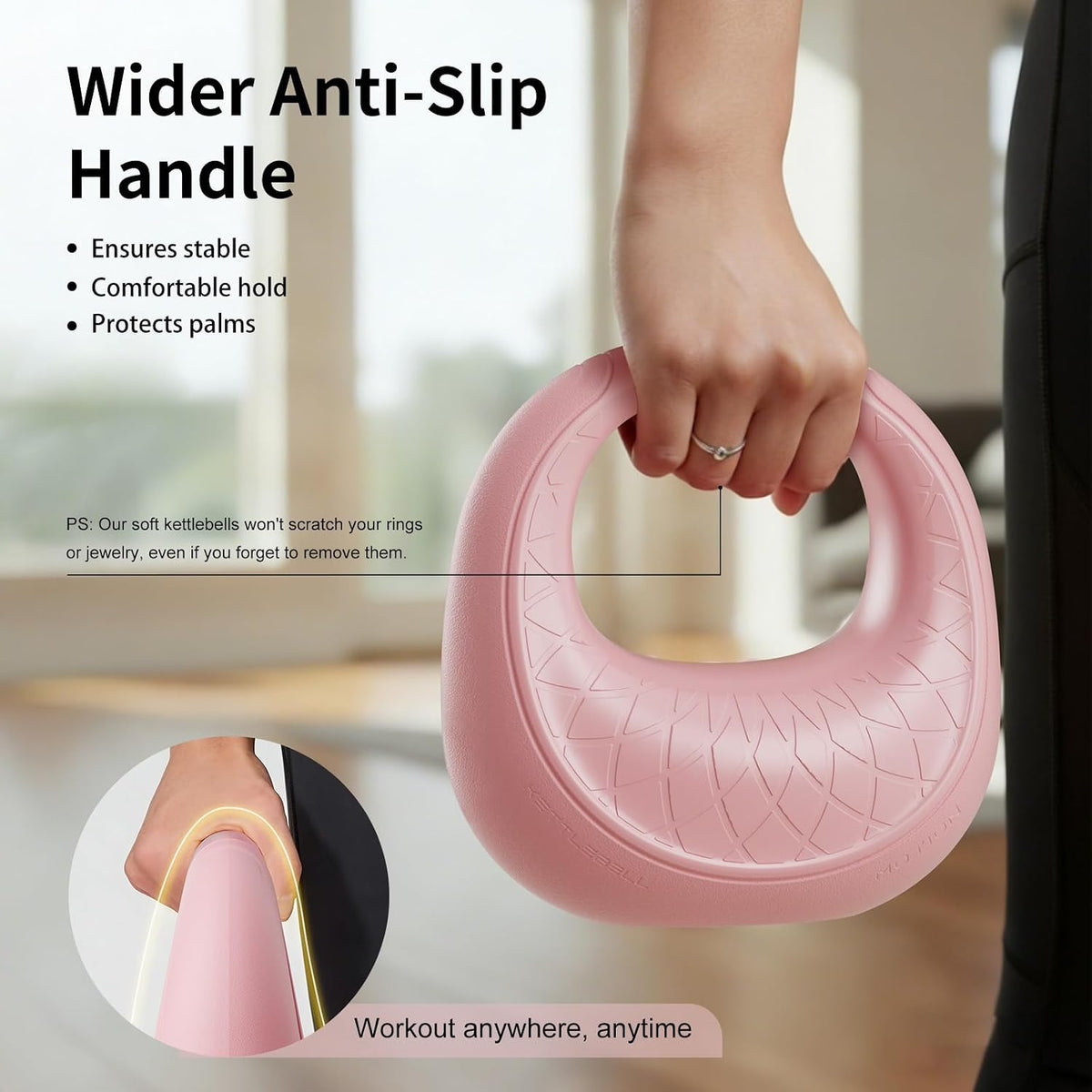 Soft Kettlebell, Kettlebells Anti-Slip Grip with Cushioned Impact-Resistant Base, Strength Training Kettlebells Sets for Home Workouts, Kettlebell for Women/Men/Beginners (6LB/10LB/15LB)