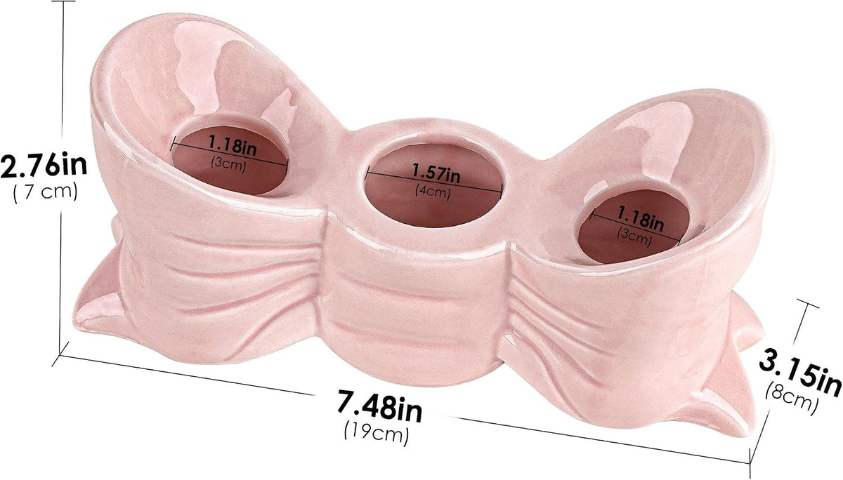 Bow Toothbrush Holder, Cute Toothpaste Holder, Bathroom Countertop Accessories, for Bathroom Canister Storage Organization, Vanity Makeup Organizer (Pink)