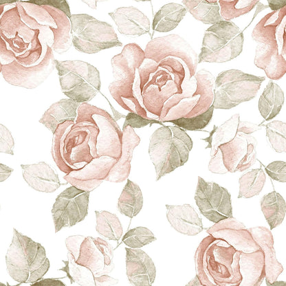 Heroad 16.1''x118'' Floral Peel and Stick Wallpaper Vintage Contact Paper Pink Rose Wall Paper Removable Renter Friendly Wallpaper for Bathroom Bedroom Nursery Waterproof Self Adhesive Vinyl Rolls
