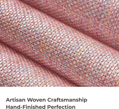 Leetaltree Woven Vinyl Placemats Set of 12,Pink Iridescent
