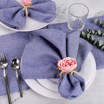 Handcraft Flower Napkin Rings Set of 12, Pink Peony Napkin Holder