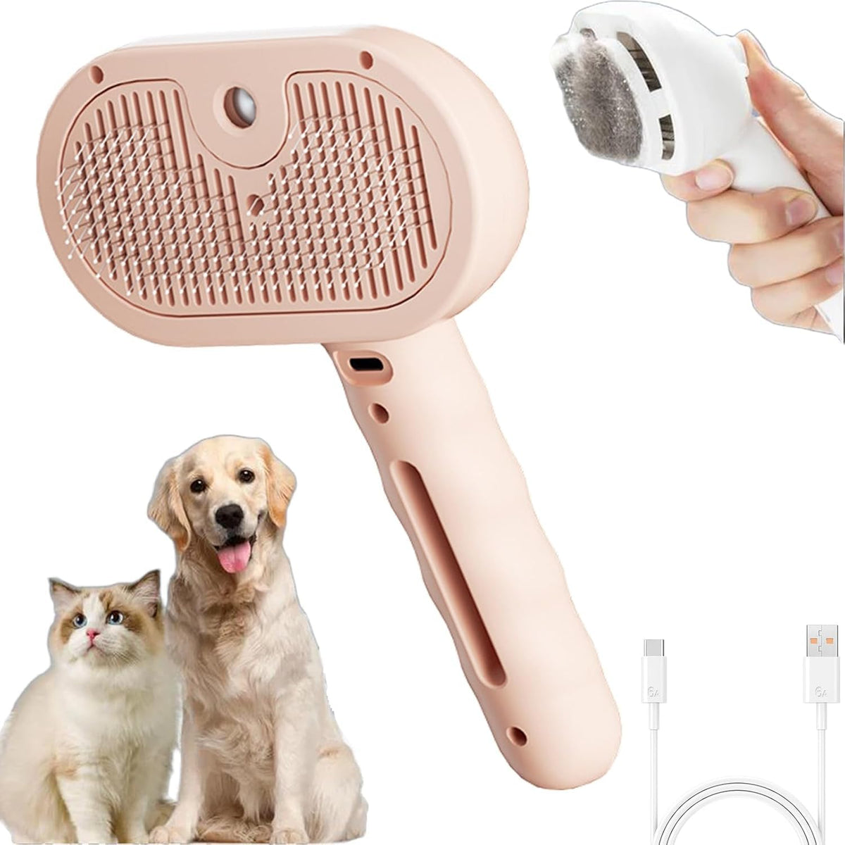 Furry Basics Pet Grooming Brush, Furrybasics Pet Brush (Pink)