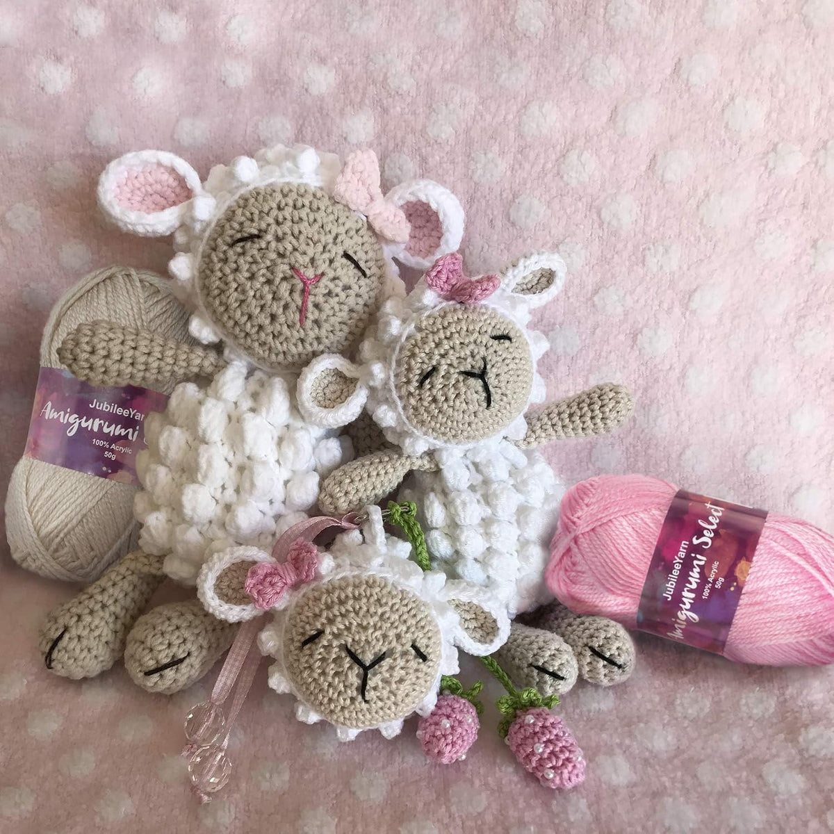 JubileeYarn Amigurumi Select Yarn - Shades of Pink - 4 Skeins
