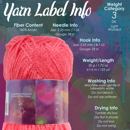 JubileeYarn Amigurumi Select Yarn - Shades of Pink - 4 Skeins