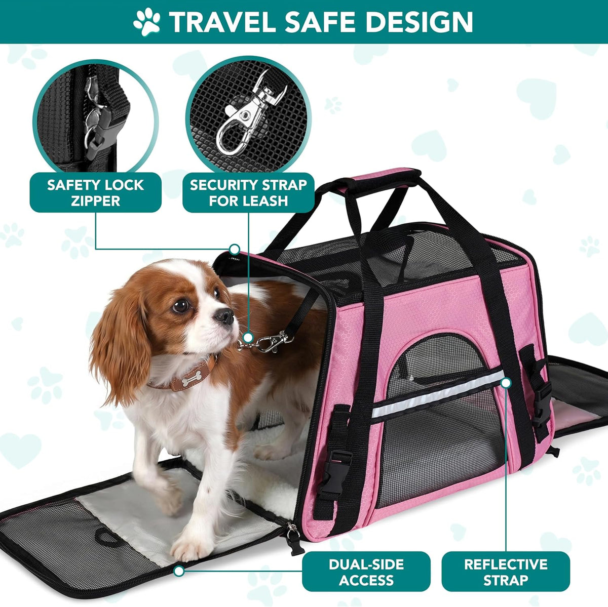 Airline Approved Pet Carrier for Cats & Small Dogs, Small, Pink