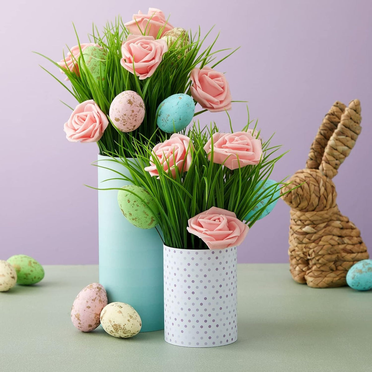 Artificial Roses for Wedding Decor - 3-Inch Pink, 100 Pack - Realistic Artificial Flowers for Centerpiece Table Decorations