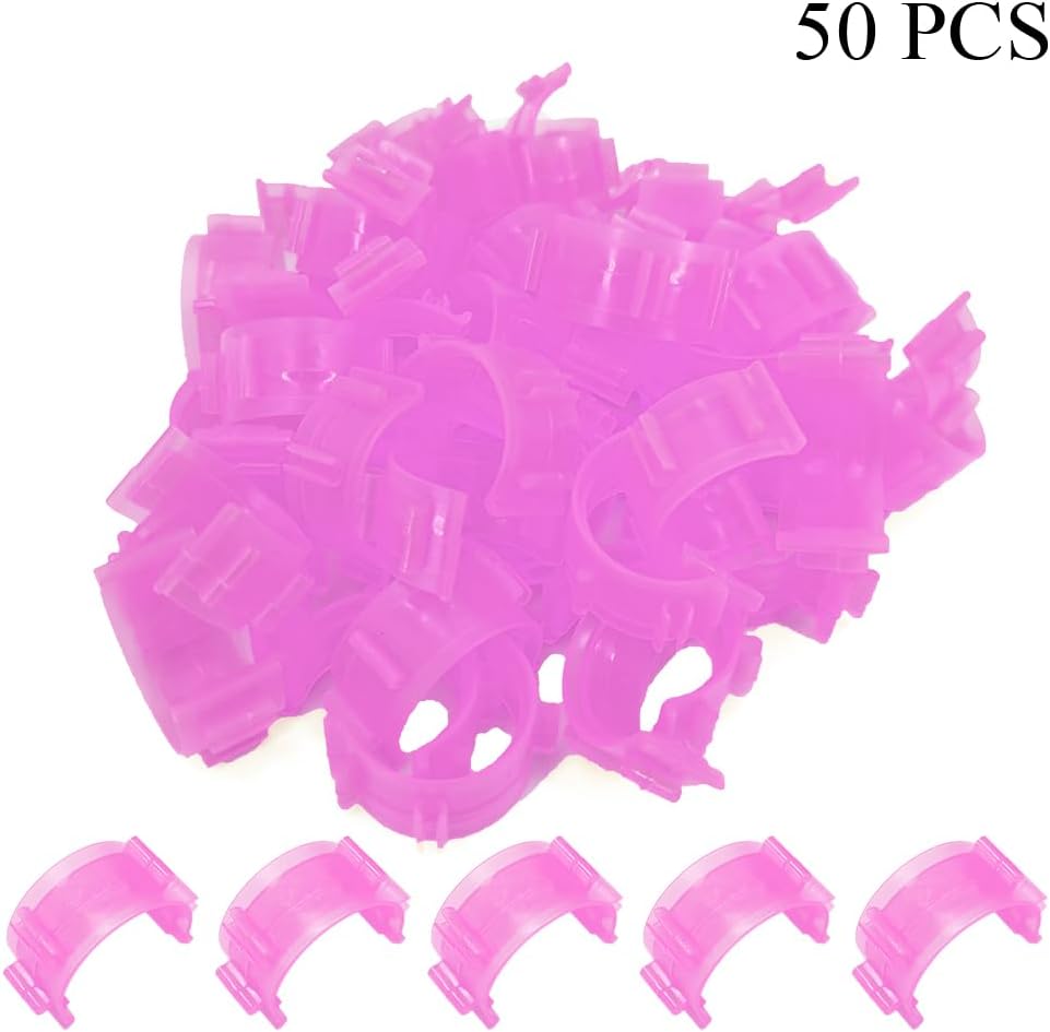 50 PCS Sewing Bobbin Clips, Sewing Thread and Bobbin Organizer Holder Accessories and Supplies for Craft Embroidery Plastic Thread Clamps Spools Organizers, Pink