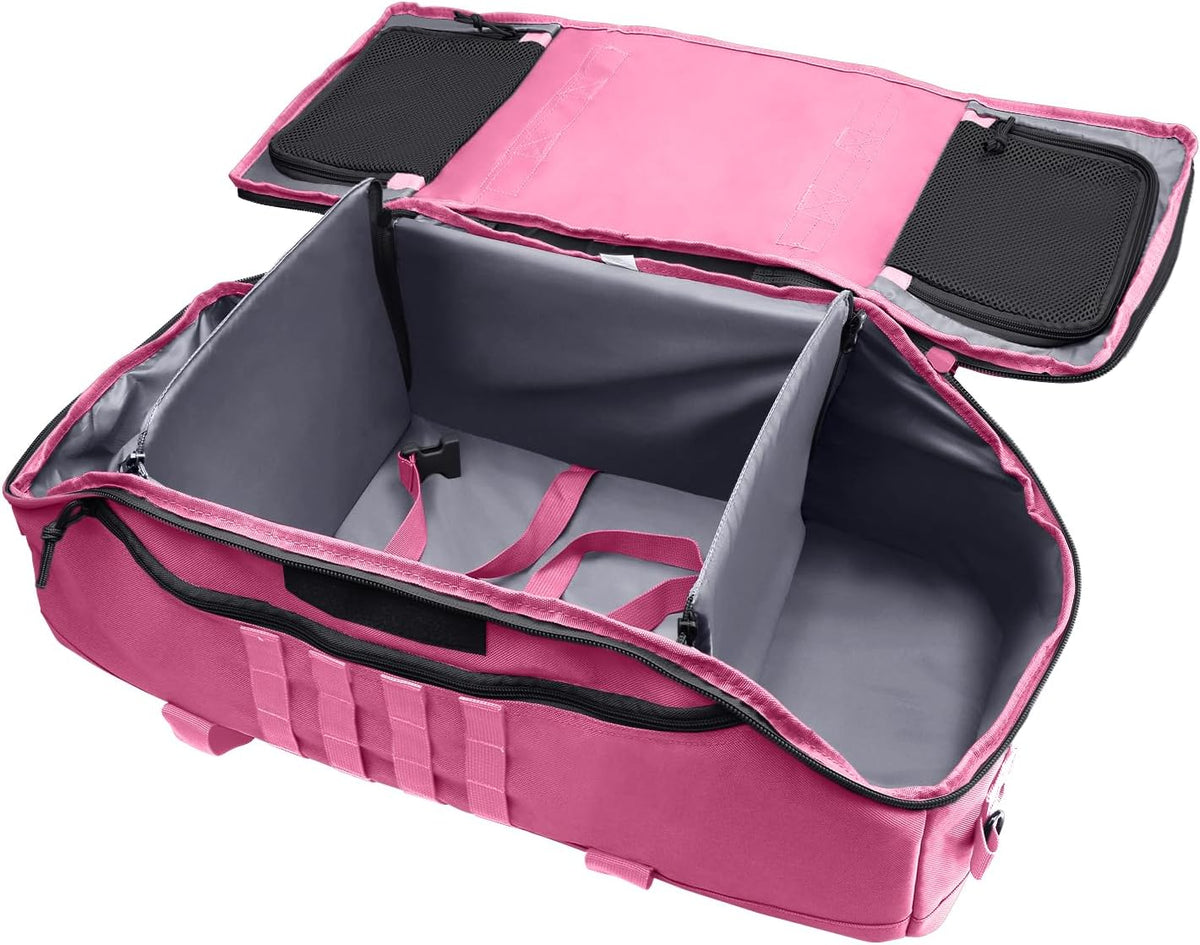 65L Large Duffle Bag, 3-in-1 Tactical Backpack MOLLE Pack for Sports, Gym, Outdoor, Pink