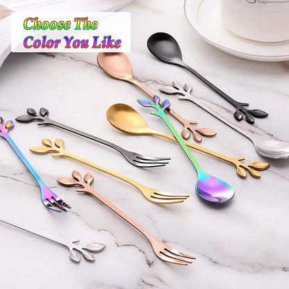 Stainless Steel Dessert Fruit Forks Cocktail Sticks Set of 6, Stainless Steel 4.7 Inches Mini Salad Forks Appetizer Cake Dessert Forks Party Supplies (6 Forks-Rose Gold)