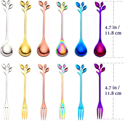 Stainless Steel Dessert Fruit Forks Cocktail Sticks Set of 6, Stainless Steel 4.7 Inches Mini Salad Forks Appetizer Cake Dessert Forks Party Supplies (6 Forks-Rose Gold)