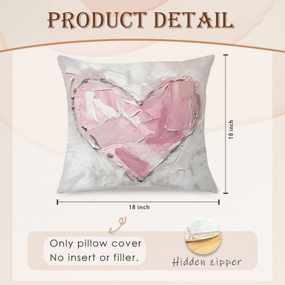 Pink Heart Coquette Bow Pillow Covers 18x18, Coquette Room Decor, Coquette Bow Aesthetic Pillow Covers, Coquette Stuff, Girly Bedroom Decor, Bow Room Decor, Set of 2