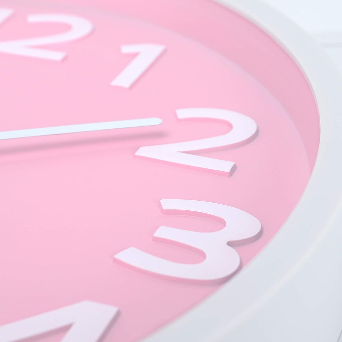 Lafocuse 12 Inch Modern Analog Light Pink Wall Clock for Girls Bedroom