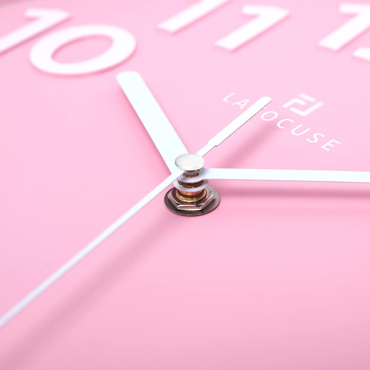 Lafocuse 12 Inch Modern Analog Light Pink Wall Clock for Girls Bedroom