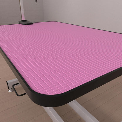 Hydraulic Dog Pet Grooming Table, 42 Inch Heavy Duty Professional Pet Grooming Station 21'' -36'' Height Adjustable for Small Medium Large Dog at Home with Clamps and Grooming Noose, Pink