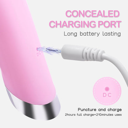 Facial Cleansing Brush, Rechargeable Silicone Face Scrubber with Heat Massage End, Vibrating Exfoliator Scrubber for Deep Cleaning, Waterproof Face Brush for Women and Men (Pink)