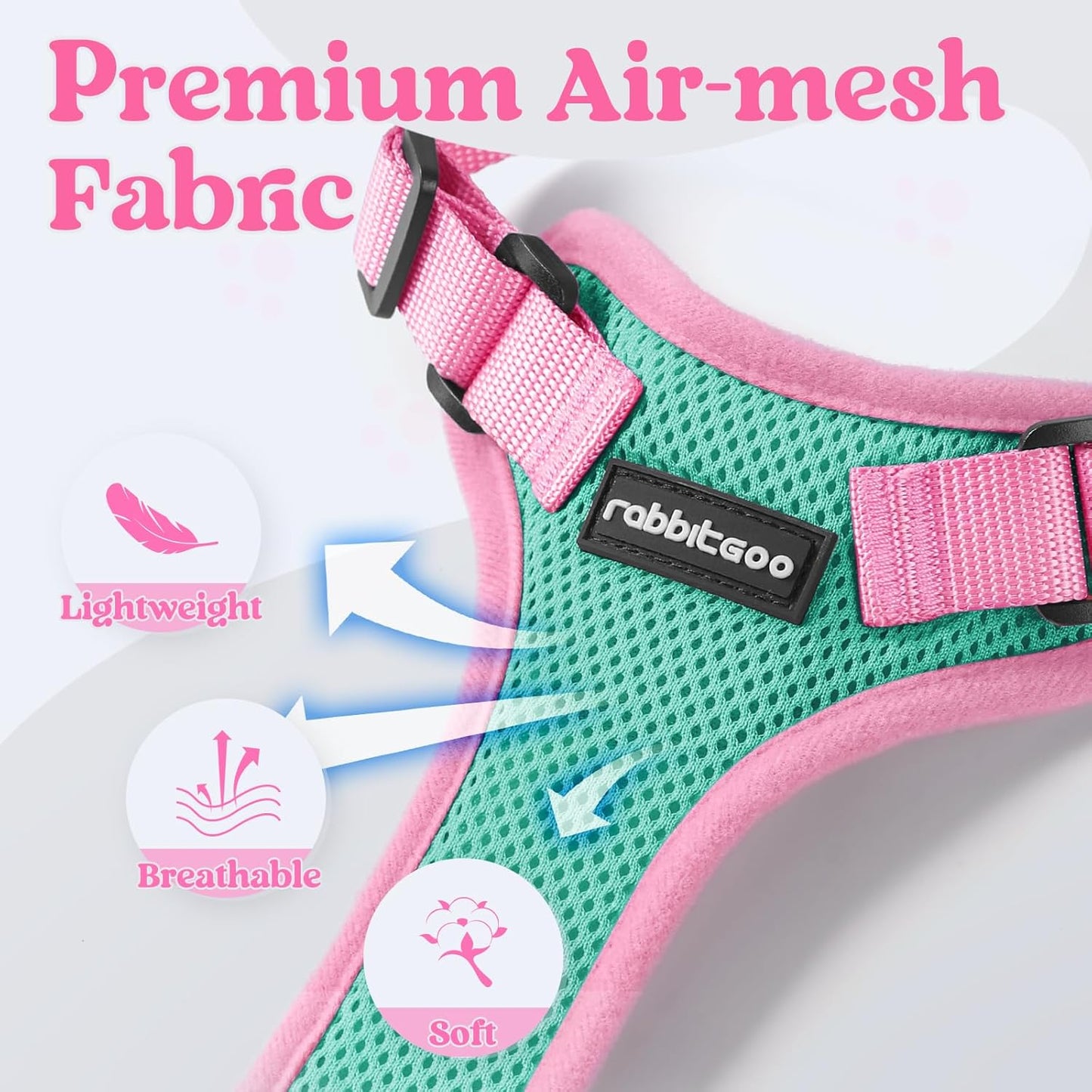 Cat Harness and Leash Set, Escape Proof, Green & Pink | Adjustable Fit, Snap Buckles, Soft Breathable Vest, Secure Clip, Reflective Strips, for Small & Average Cats Walks, Xs