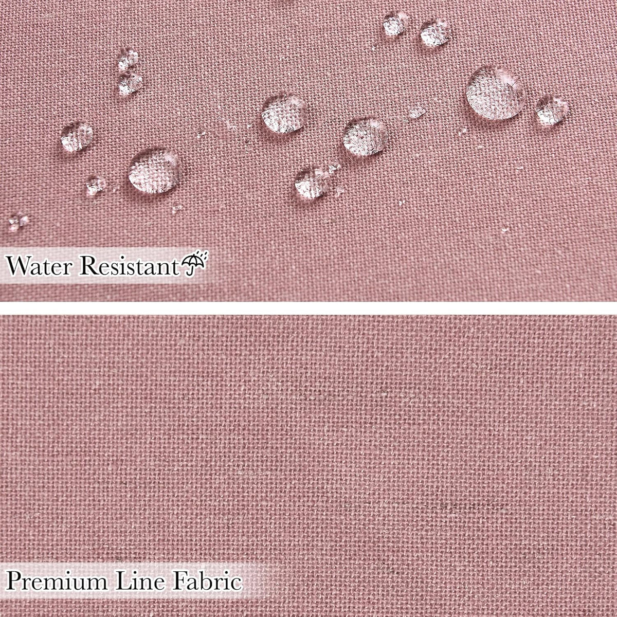 Linen Fabric Shower Curtains-Semi Sheer Button Hole Lightweight Waterproof Privacy Linen Blend Shower Curtains Sets for Nursery Bathroom with 12 Hooks, 72 x 84 inches Long, Dusty Pink, 1 Panel
