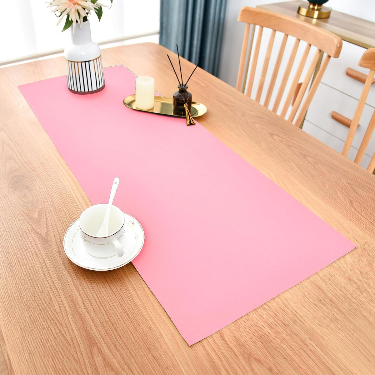 Farmhouse Pink Table Runner Small Short Table Runners 36 Inches