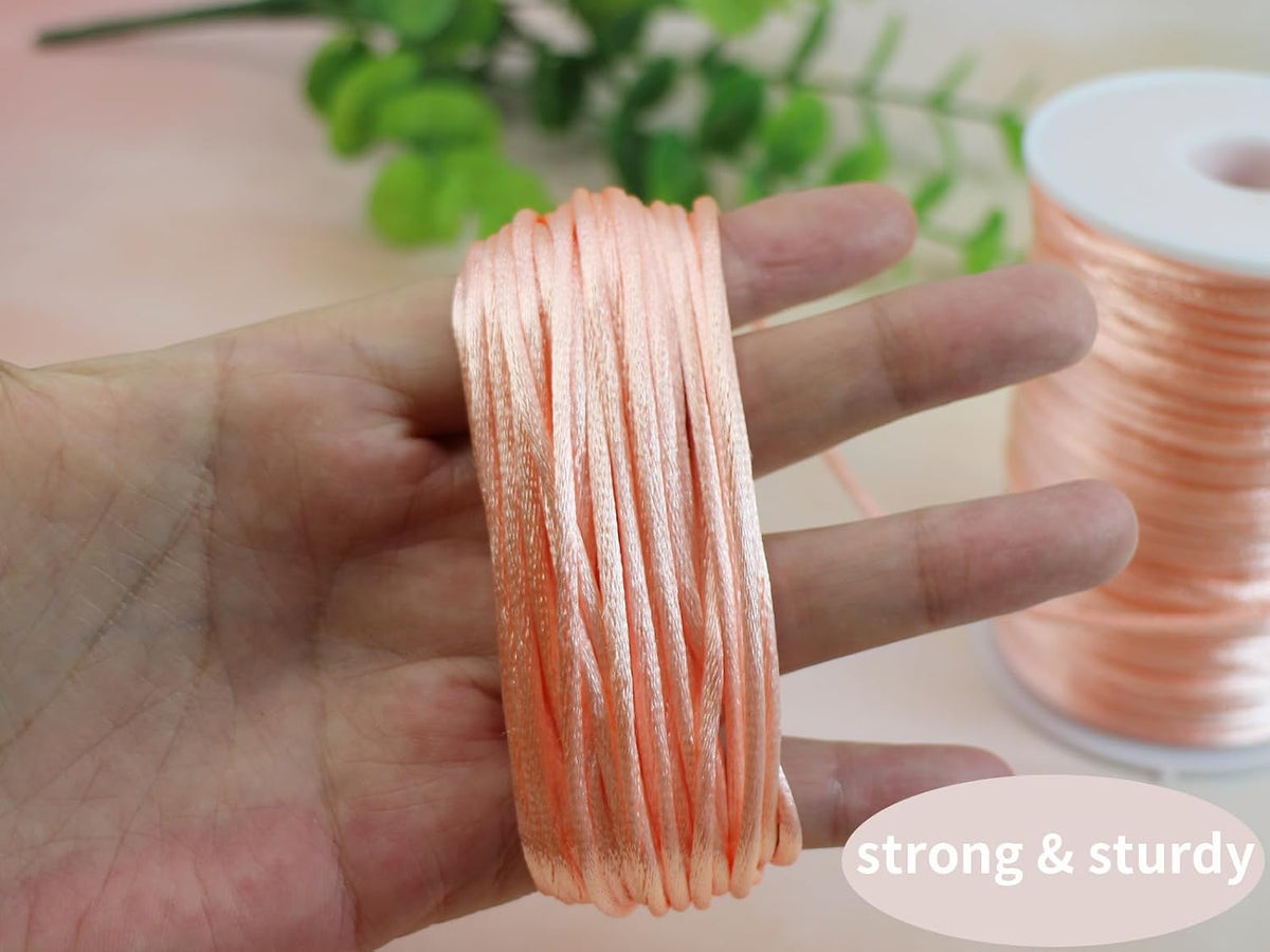 2.5mm Peach Nylon Rattail Satin Cord 300ft for Bracelet