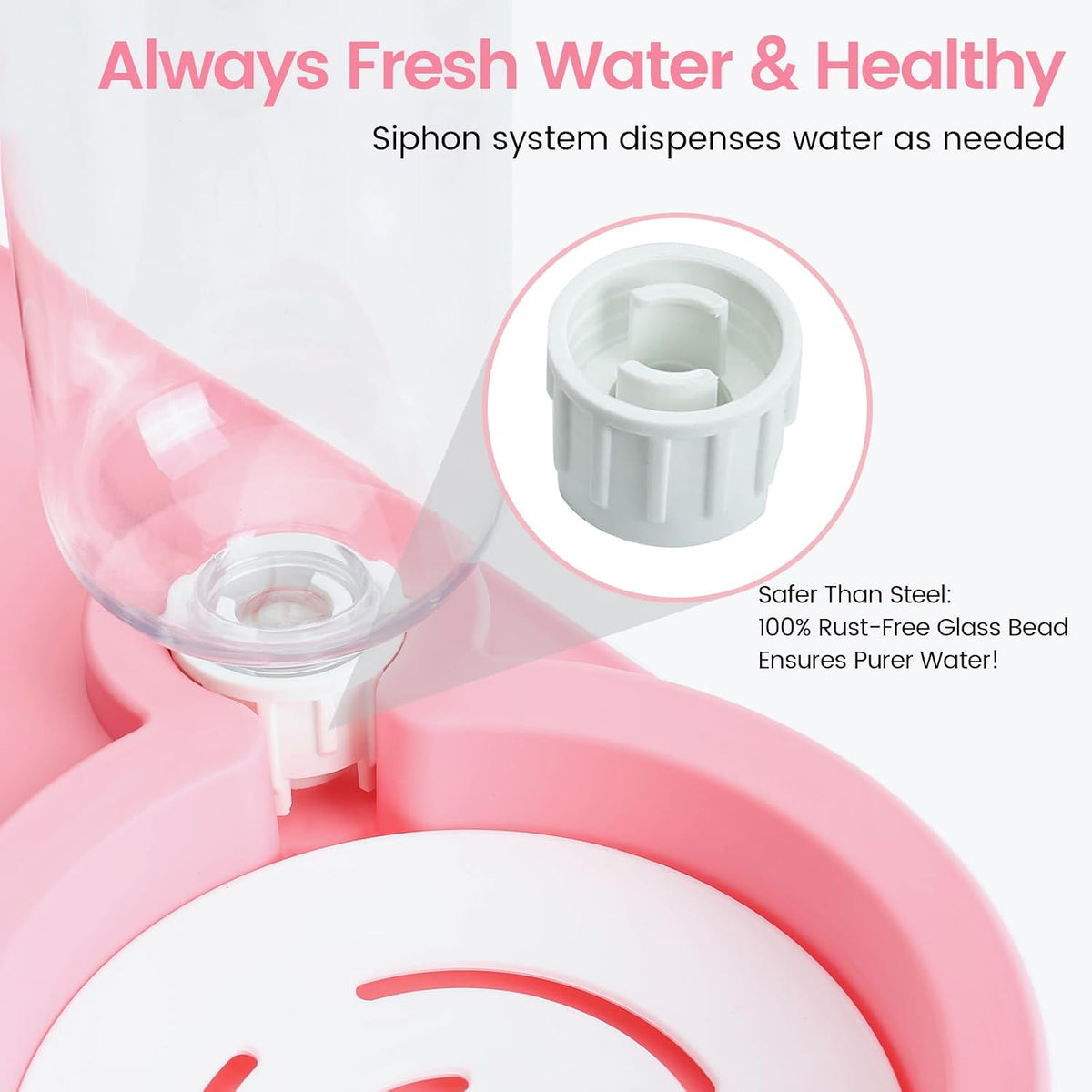 Double Elevated Dog Cat Food Water Bowls, Stainless Steel Cat Food Water Bowl with No-Spill Mat, Raised Tilted Dishes for Indoor Kitten, Puppies, Small or Medium Size Dogs Cats, Pink