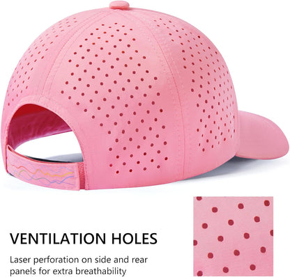 UPF 50+ Performance Water Resistant Baseball Cap Lightweight Breathable Hat Golf Running Boat Hiking for Men Women