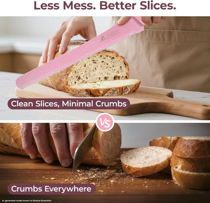 Bread Knife for Homemade Bread, World's 1st Double Serrated Knife