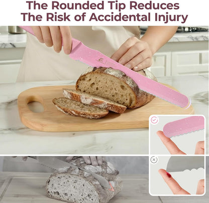 Bread Knife for Homemade Bread, World's 1st Double Serrated Knife
