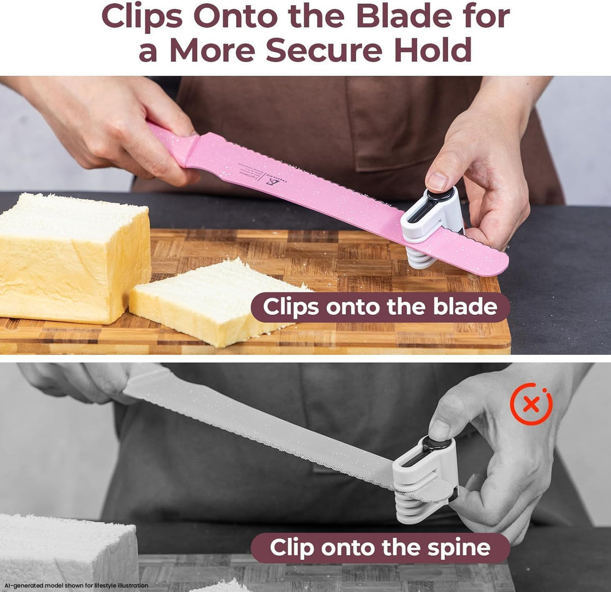 Bread Knife for Homemade Bread, World's 1st Double Serrated Knife