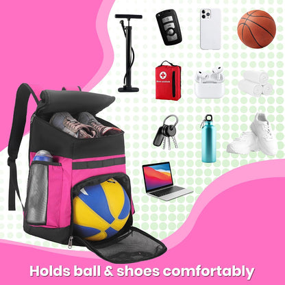 Basketball Backpack Large Sports Bag for Men&Youth,Gym Bag with Separate Ball & Shoes Compartment,Travel Bag for Basketball,Soccer,Volleyball