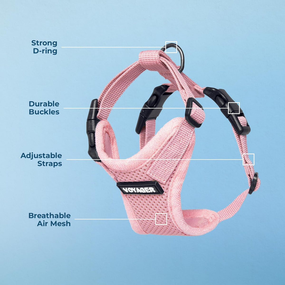 Voyager Step-in Lock Dog Harness - Pink, X-Small