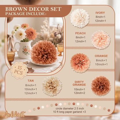 Fall Bridal Shower Decorations Set,15PCS for Boho Wedding