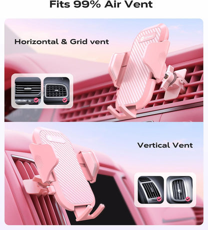 Ultra Stable Pink Car Phone Holder Vent [Never Fall Off & Break]