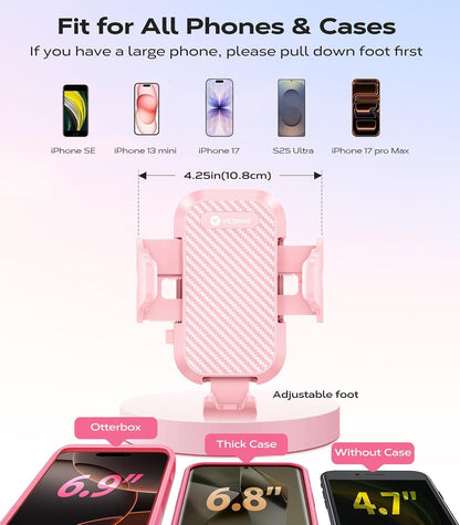 Ultra Stable Pink Car Phone Holder Vent [Never Fall Off & Break]