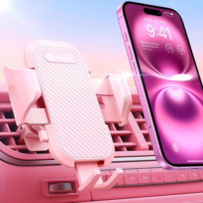 Ultra Stable Pink Car Phone Holder Vent [Never Fall Off & Break]