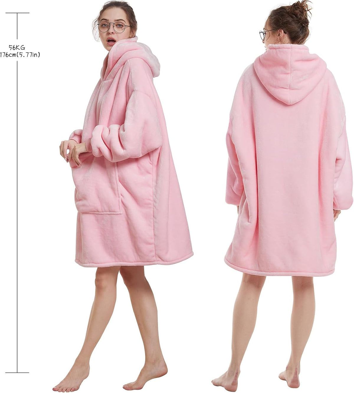 Wearable Blanket Hoodie - Warm Sherpa Blanket Sweatshirt as Gifts for Adult Women Mom Men, One Size Fits All