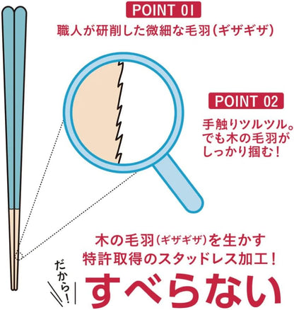 Truly Non-Slip Reusable Chopsticks Patented Easy Grip and Lift Design Dishwasher Safe Durable Wooden Made in Japan FUJIEI (Check Pink)