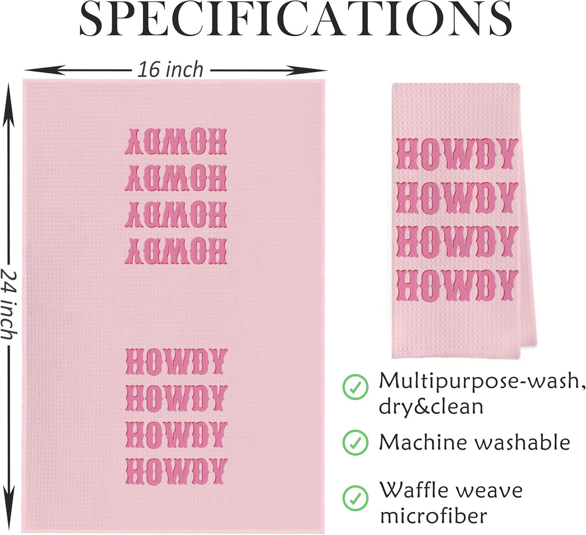 Pink Cowgirl Kitchen Towels Set - Pink Western Cowgirl Dish Towels, Western Kitchen Bathroom Decor, Preppy Y2k Howdy Disco Ball Hand Tea Towels (16×24 Inches Set of 4)