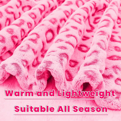 Pink Throw Blanket for Girls, Warm Soft Fuzzy Cute Small Fleece Toddler Throw Blanket for Lap Nap Daycare, Pink Gifts for Girls Women, Home Room Decor, 40x50 Inches