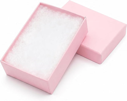 TheDisplayGuys 25 Cardboard Jewelry Gift Boxes with Inserts - Pastel Pink