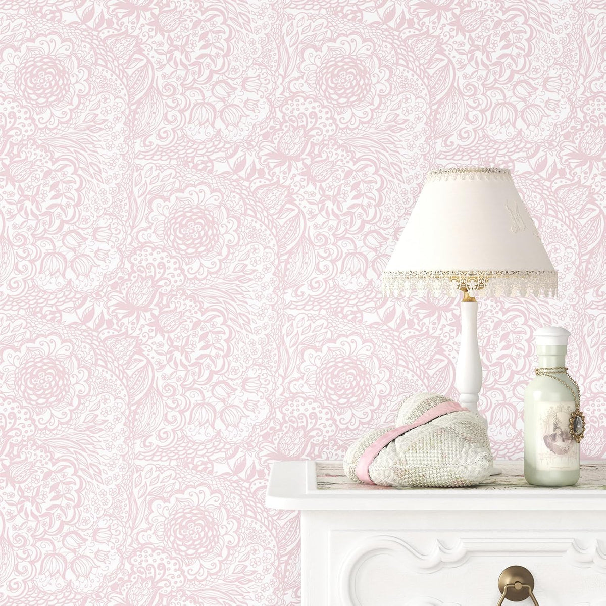 Pink Peel and Stick Wallpaper Boho Pink Floral Wallpaper