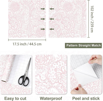 Pink Peel and Stick Wallpaper Boho Pink Floral Wallpaper