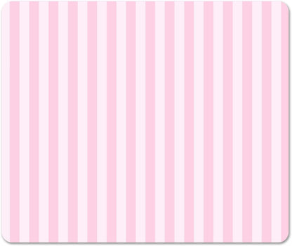 Square Light Pink Mouse Pad Small, Cute Pastel Striped Computer Mouse Pads, Non-Slip Rubber Base Aesthetic Mousepad Washable Cloth, Mouse Mat Decor Gifts, Coworker Gift for Girls Kids