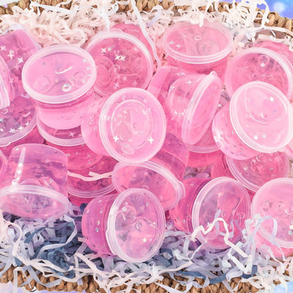 24 Pack Pink Galaxy Slime Party Favors for Girls & Boys, Galaxy Star Slime Cup Bulk, Soft, Wet, Non Sticky, Birthday Gifts, Classroom Rewards for Kids, Goodie Bag Stuffers